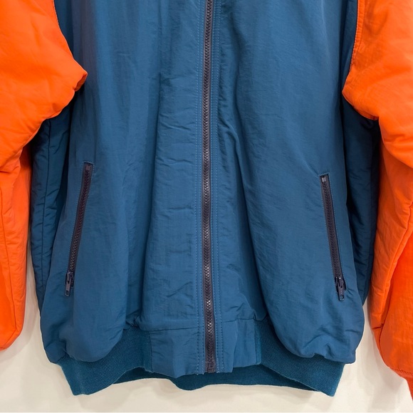 Vintage Lands End Color Block Fleece Lined Blue Orange Jacket Coat Womens Large - Picture 4 of 9